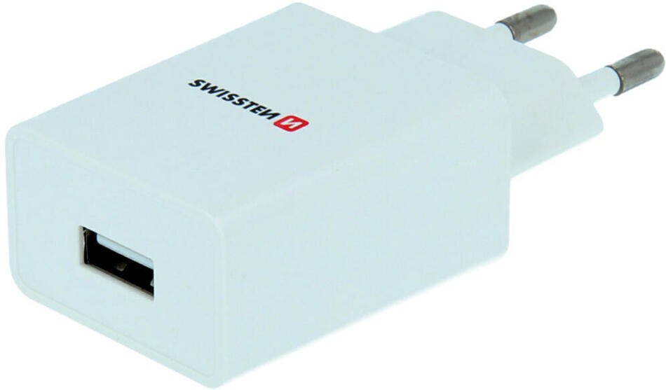 SWISSTEN SÍŤOVÝ ADAPTÉR SMART IC 1x USB 1A POWER + DATOVÝ KABEL USB / MICRO USB 1,2 M BÍLÝ