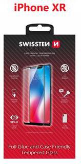 SKLO SWISSTEN FULL GLUE, COLOR FRAME, CASE FRIENDLY PRO APPLE IPHONE XR ČERNÉ