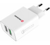 SWISSTEN SÍŤOVÝ ADAPTÉR 2x USB QC 3.0 + USB, 23W BÍLÝ