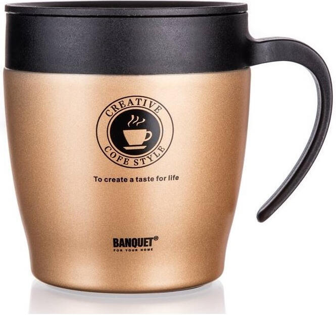 Termohrnek Banquet TAZZA 0,33 l, hnědý