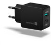 CONNECT IT Fast Charge nabíjecí adaptér 1xUSB-A + 1xUSB-C, 3,4A, černá (CWC-2030-BK)