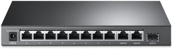 TP-Link CCTV switch TL-SL1311MP (8x100Mb/s, 2xGbE uplink, 1xSFP, 8xPoE+, 124W, fanless)