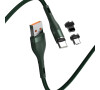 USB Baseus Fast 4in1 USB to USB-C / Lightning / Micro 3A 1m (green)
