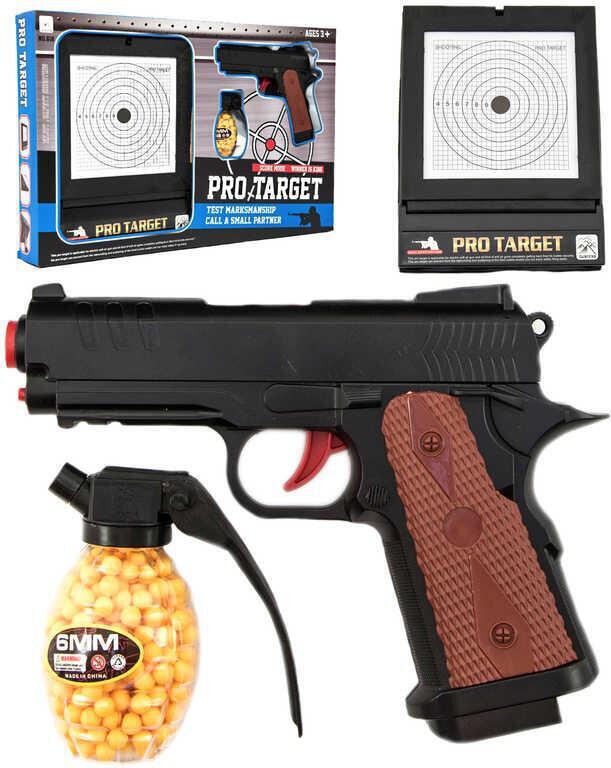 Pistole na kuličky Teddies kuličky 6 mm, s terčem