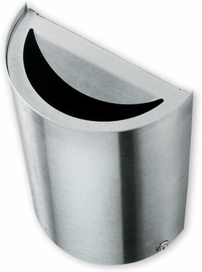 Venkovní odpadkový koš na zeď Caimi Brevetti Smile 9 L, nerez ocel