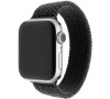 Elastický nylonový řemínek FIXED Nylon Strap pro Apple Watch 42/44/45/49mm, velikost XS, černý