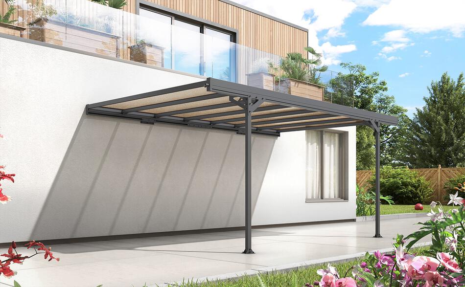 Kovový přístřešek LanitPlast TRIGANO JARDIN MISTRAL WALL