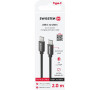 DATOVÝ KABEL SWISSTEN TEXTILE USB-C / USB-C 2,0 M ČERNÝ