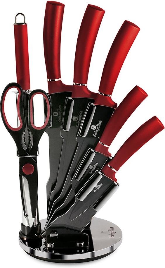 Sada nožů ve stojanu BERLINGERHAUS Burgundy Metallic Line BH-2562 (8 ks)