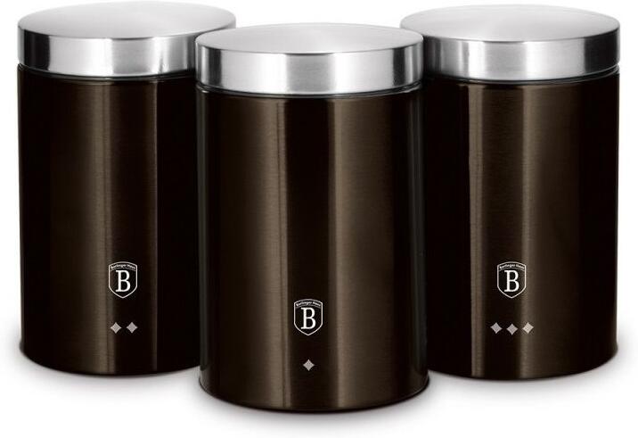 Dóza na potraviny BERLINGERHAUS Shiny Black Collection BH-6828, 3 ks