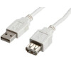 Kabel Value USB 2.0 A-A M/F 1,8 m prodlužovací, bílý