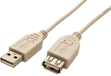 Kabel goobay USB 2.0 A-A M/F 5 m, prodlužovací, světle šedý