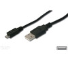 Kabel USBA(M) - microUSB B(M), 5pinů 1,8 m, černý