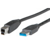 Kabel USB 3.0 A-B 3 m, černý