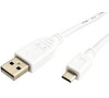 Kabel USBA(M) - microUSB B(M), 5pinů 1,8 m, bílý