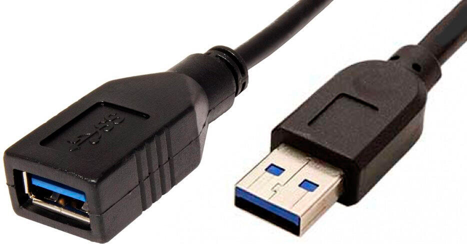 Kabel OEM USB 3.0 A-A 1,8m A(M)- A(F) prodlužovací, černý