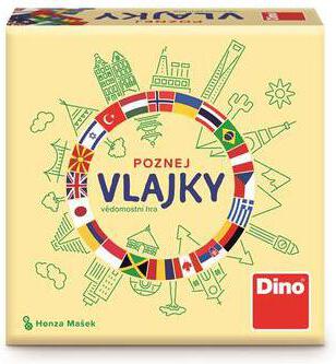 Společenská hra Dino Poznej vlajky, cestovní