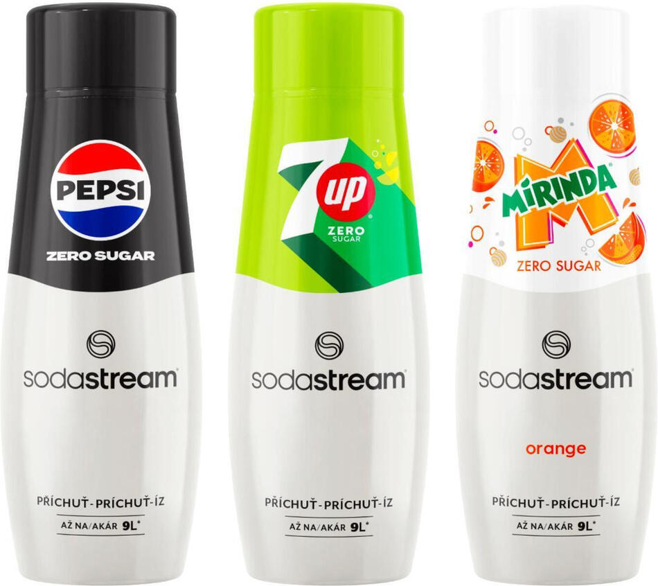 SET Sirup Sodastream Pepsi MAX 440 ml + 7UP FREE 440 ml + MIRINDA LIGHT 440 ml