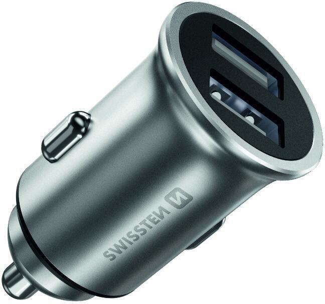 Autonabíječka Swissten 20115100ECO 2× USB, stříbrná