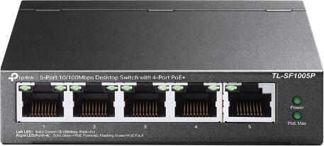 TP-Link TL-SF1005P 5x10/100 (4xPOE) 67W Desktop Steel CCTV Switch
