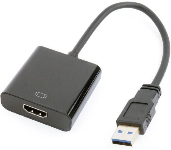 Gembird Redukce USB 3.0 - HDMI, M/F, 15cm, černý (A-USB3-HDMI-02)
