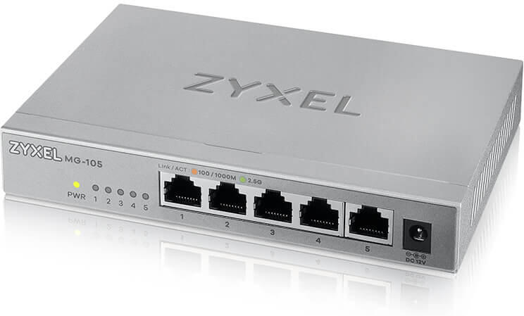 ZYXEL MG-105 5 Ports Desktop 2,5G MultiGig unmanaged Switch (MG-105-ZZ0101F)