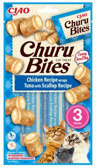 Churu Cat Bites Chicken wraps Tuna&Scallop Recipe3x10g
