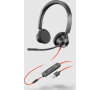 Plantronics poly Blackwire 3325. USB / Stereo / USB / Drát / MS / Černá (213938-01)