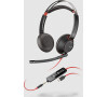 Plantronics poly Blackwire 5220. USB-A / Stereo / USB / Drát / MS / Černá-červená (207576-201)