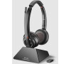 Plantronics poly Savi 8220 UC. Microsoft / Stereo / ANC / DECT / Bezdrát / MS / Stand / Černá (209214-02)
