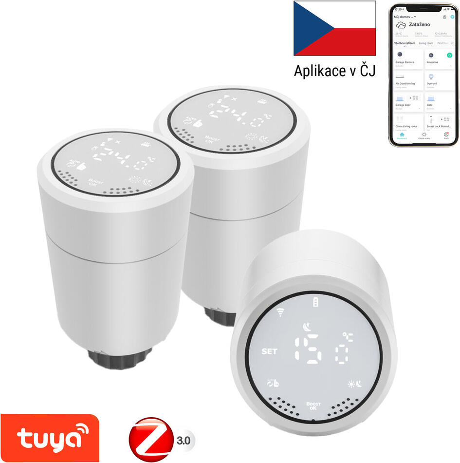 3x Immax NEO Smart Termostatická hlavice Zigbee
