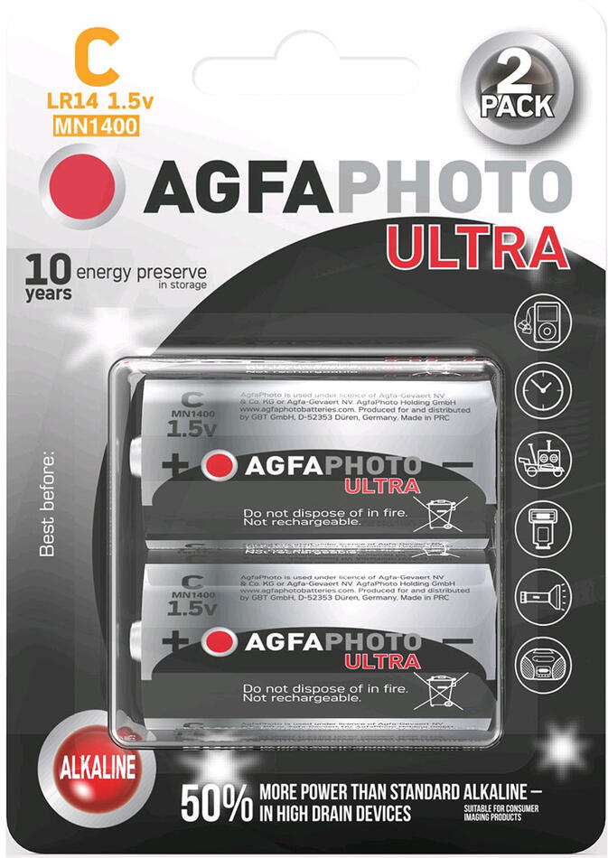 AgfaPhoto Power Ultra baterie LR14/C, blistr 2ks