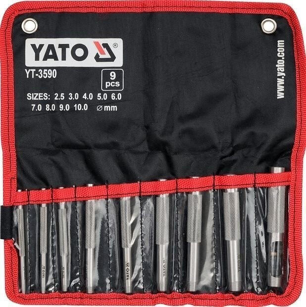 Sada průbojníků na kůži 9 ks - YT-3590 Yato