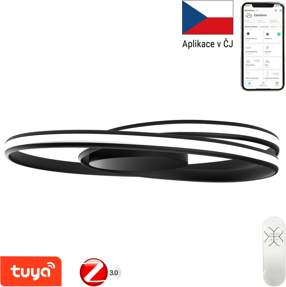 Immax NEO ROUND Smart stropní svítidlo D70cm 35W černé Zigbee 3.0