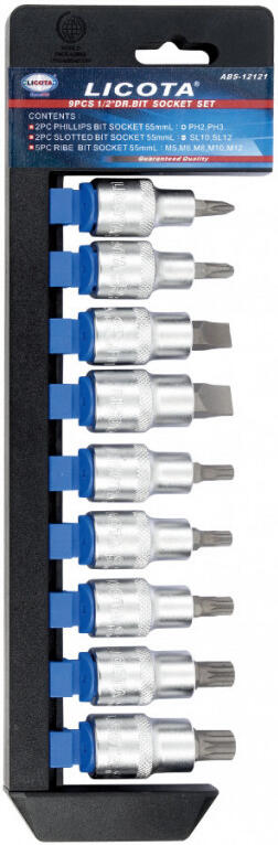 Hlavice s bity 1/2", 9 ks - Liabs12121 Licota