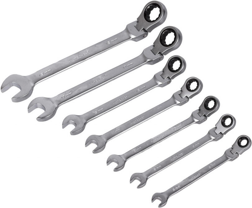 Sada ráčnových očkoplochých flexibilních klíčů Hoteche HT192504 7 ks, 8 - 19 mm