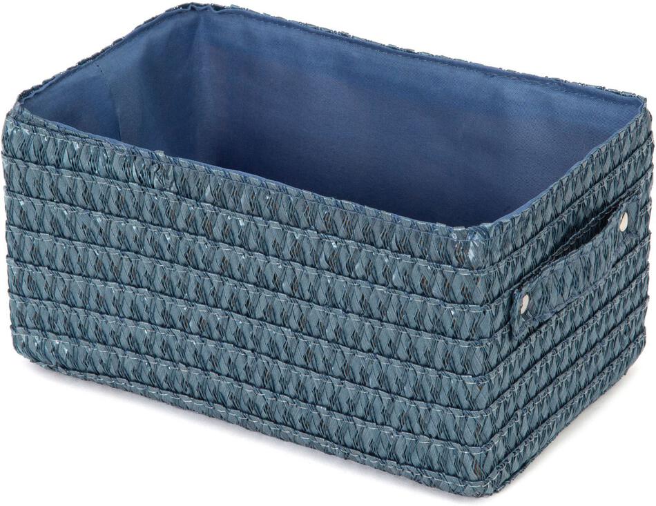 Úložný košík Compactor LILOU, tkaný polypropylen, 23 x 15 x 12 cm, modrý