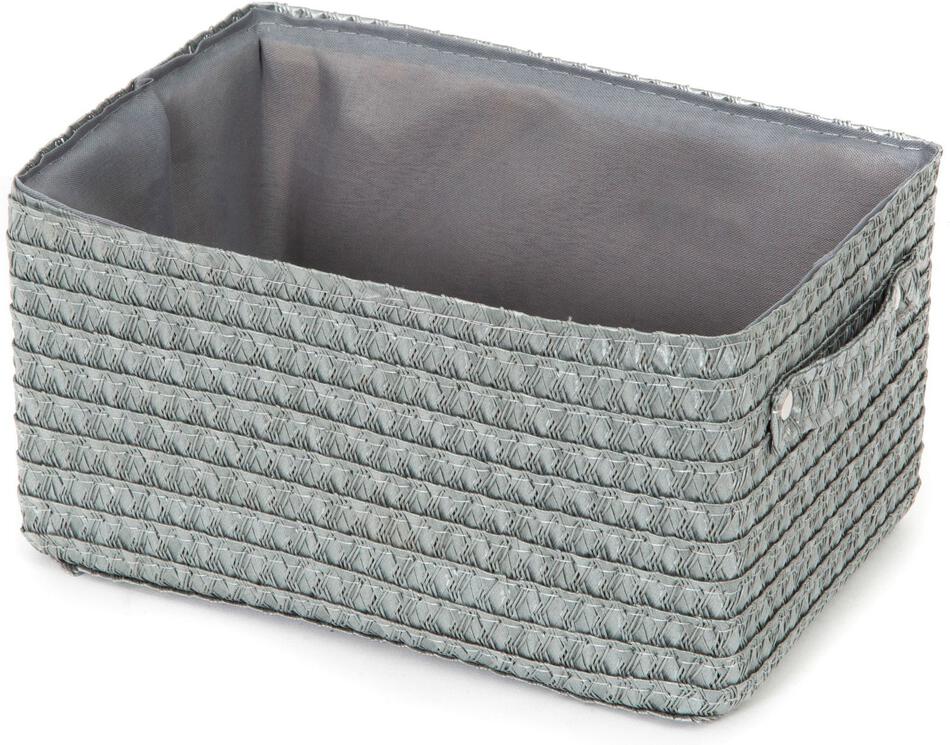 Úložný košík Compactor LILOU, tkaný polypropylen, 23 x 15 x 12 cm, šedý
