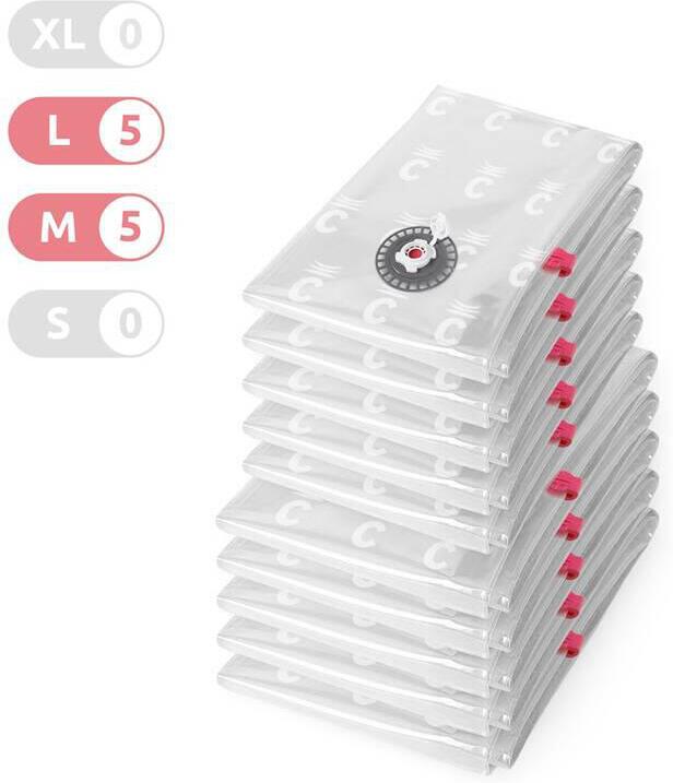 Sada vakuových úložných pytlů Compactor Bag Aspispace 5x M 70 litrů + 5x L 120 litrů