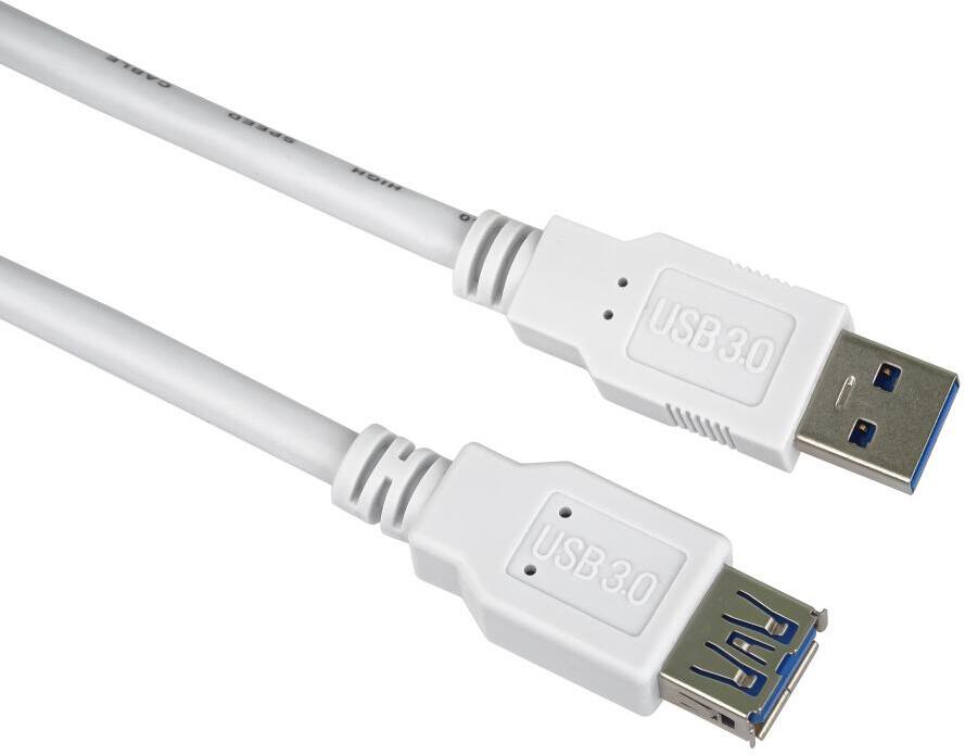 PremiumCord Prodlužovací kabel USB 3.0 Super-speed 5Gbps A-A, MF, 9pin, 0,5m bílá (ku3paa05w)