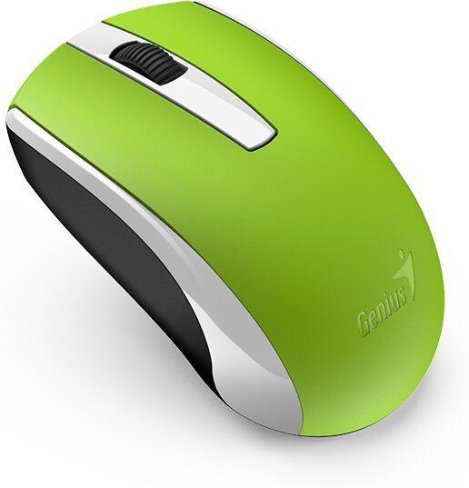 Genius ECO-8100 Myš, bezdrátová, optická, 1600dpi, dobíjecí,USB, zelená (31030004404)