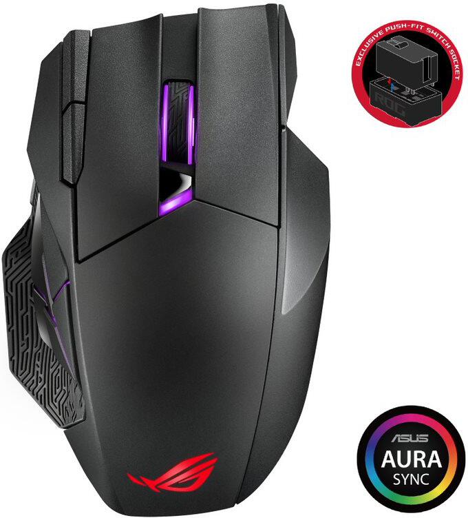 ASUS myš ROG SPATHA X (P707), bezdrátová, černá (90MP0220-BMUA00)