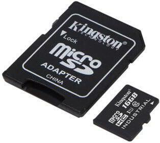KINGSTON 16GB microSDHC Industrial C10 A1 pSLC Card + SD Adapter (SDCIT2/16GB)