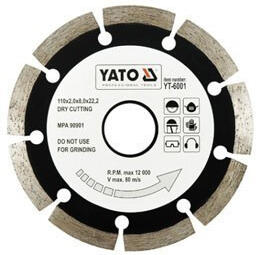 Kotouč diamantový 180 x 22,2 x 2,5 mm YT-6004 Yato