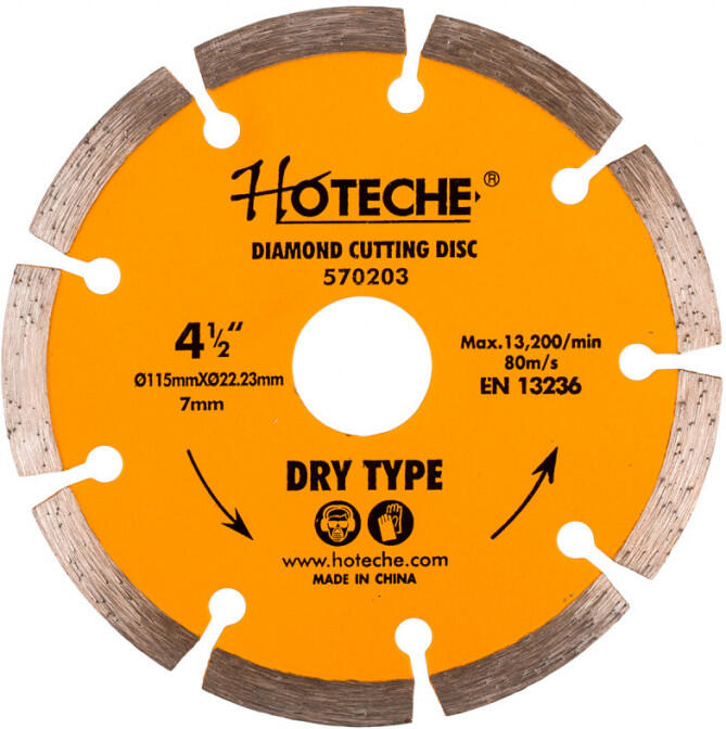 Diamantový řezný kotouč Hoteche HT570203 (115 mm), segmentový