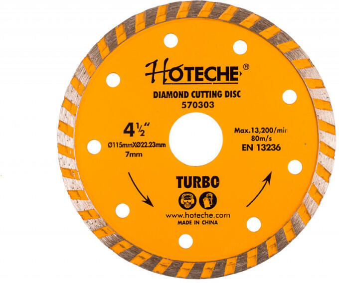 Diamantový řezný kotouč Hoteche HT570303 (115 mm), TURBO