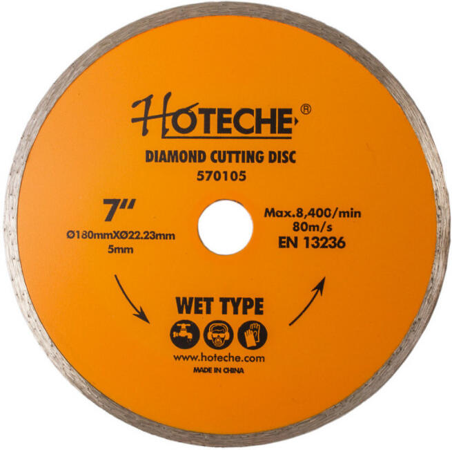 Diamantový řezný kotouč Hoteche HT570105 180 mm, WET TYPE