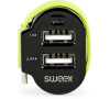 Nabíječka Do Auta 3-Výstupy 6 A 2x USB Sweex CH-024BL