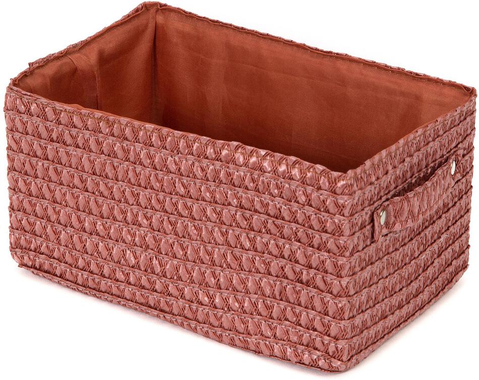 Úložný košík Compactor LILOU, tkaný polypropylen, 23 x 15 x 12 cm, Terakota