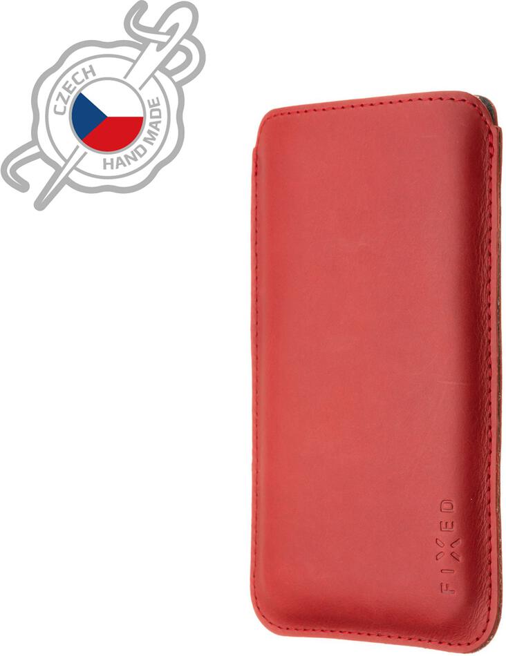 Tenké pouzdro FIXED Slim vyrobené z pravé kůže pro Apple iPhone 12 Pro Max/13 Pro Max, červené